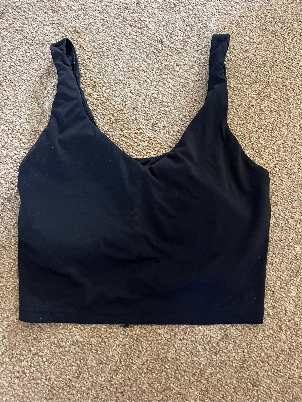 Black V Neck Crop Athletic Tank Top